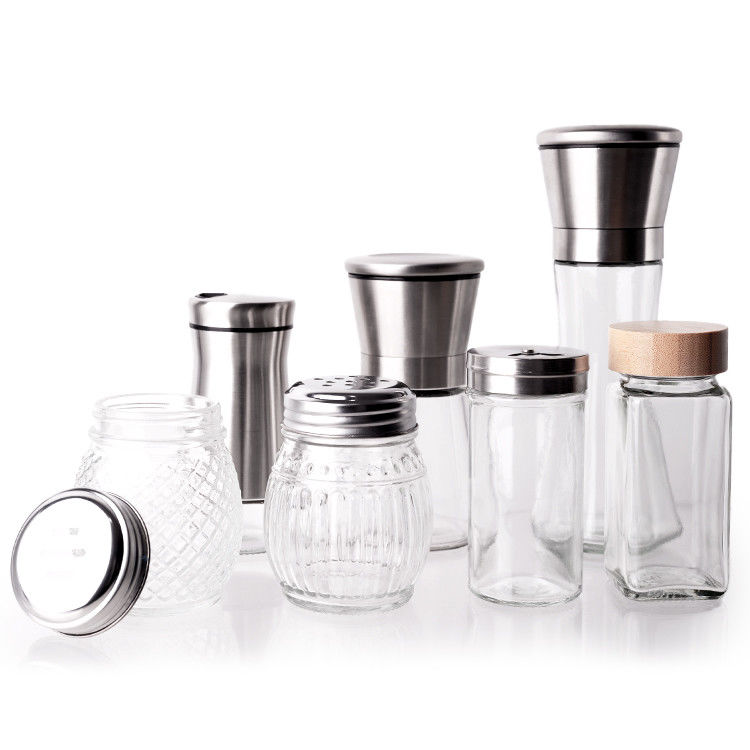Produttore Contenitore per la conservazione degli alimenti Contenitore per la conservazione della cucina 4 oz Vaso di spezie in vetro con coperchio