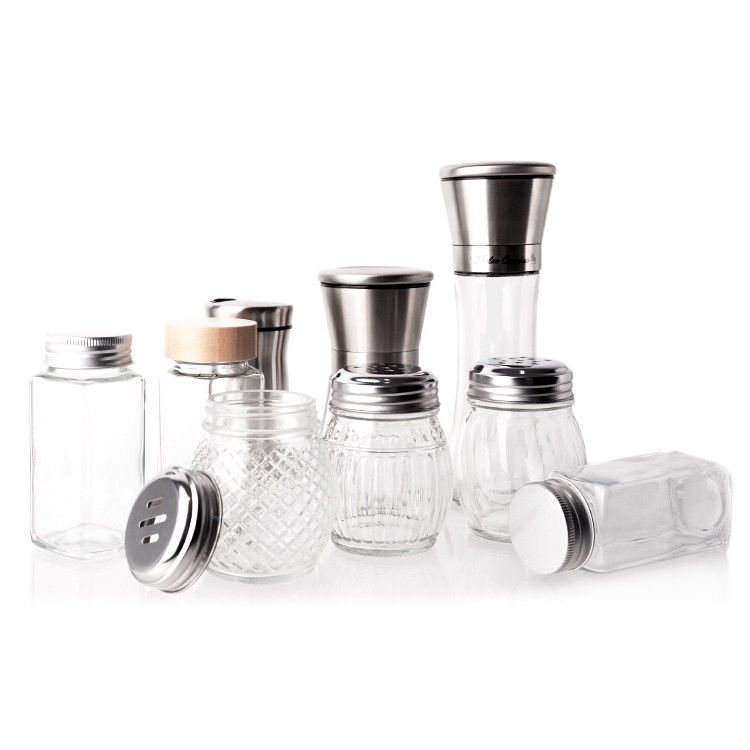 Produttore Contenitore per la conservazione degli alimenti Contenitore per la conservazione della cucina 4 oz Vaso di spezie in vetro con coperchio