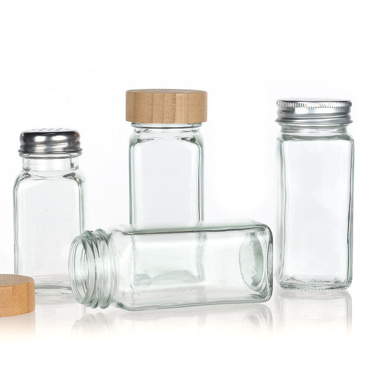 Cucina Casalinghi Vaso di stoccaggio quadrato 4 oz Bottella di condimenti Vaso di spezie con coperchio diverso