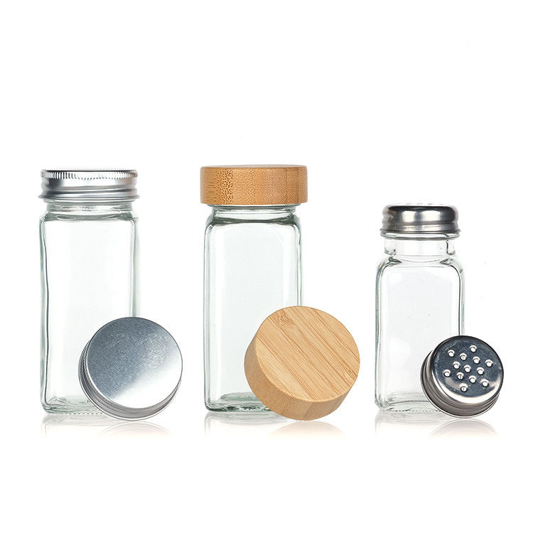 Cucina Casalinghi Vaso di stoccaggio quadrato 4 oz Bottella di condimenti Vaso di spezie con coperchio diverso