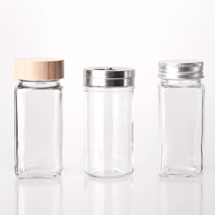 3.5oz 100ml accessori da cucina condimenti di vetro Vaso di spezie Set per zucchero sale pepe