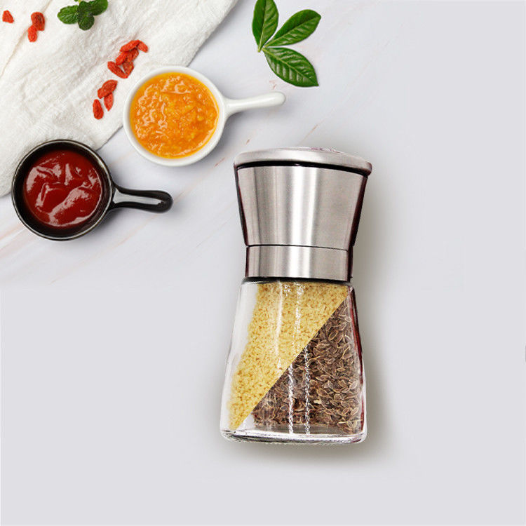 Bottone vuoto di 4 oz di spezie con etichette di condimenti, organizzatore, barattoli, etichette, copertura di metallo di acacia.