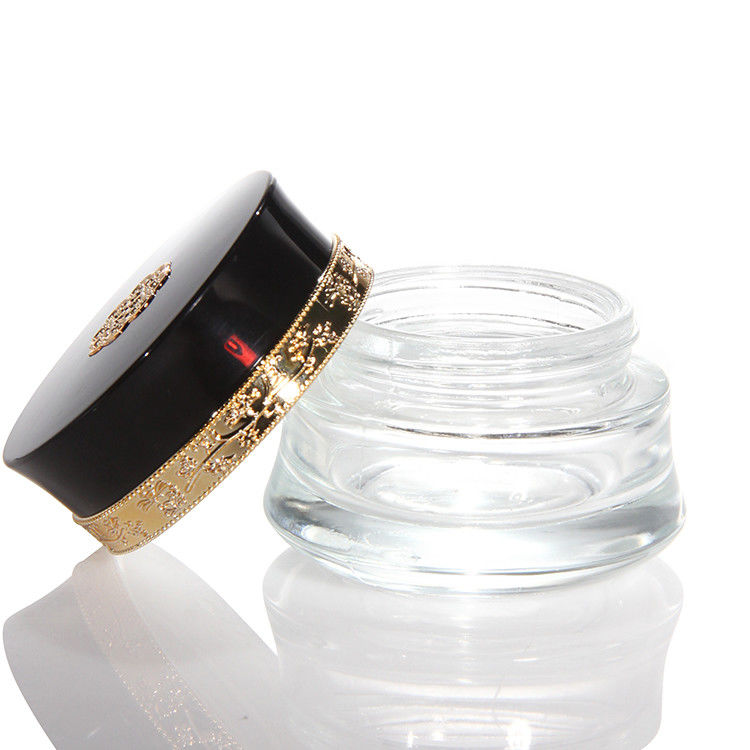 Cosmetici Crema Faccia Vaso di vetro 50ml E imballaggio in vetro Rotonda Bottiglia di vetro ghiacciata Qualità personalizzata 5g 10g 15g