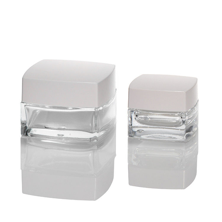 Piccoli barattoli in vetro trasparente Crema per mani Crema per occhi Chiara forma quadrata Vetro cosmetici Barattoli di crema