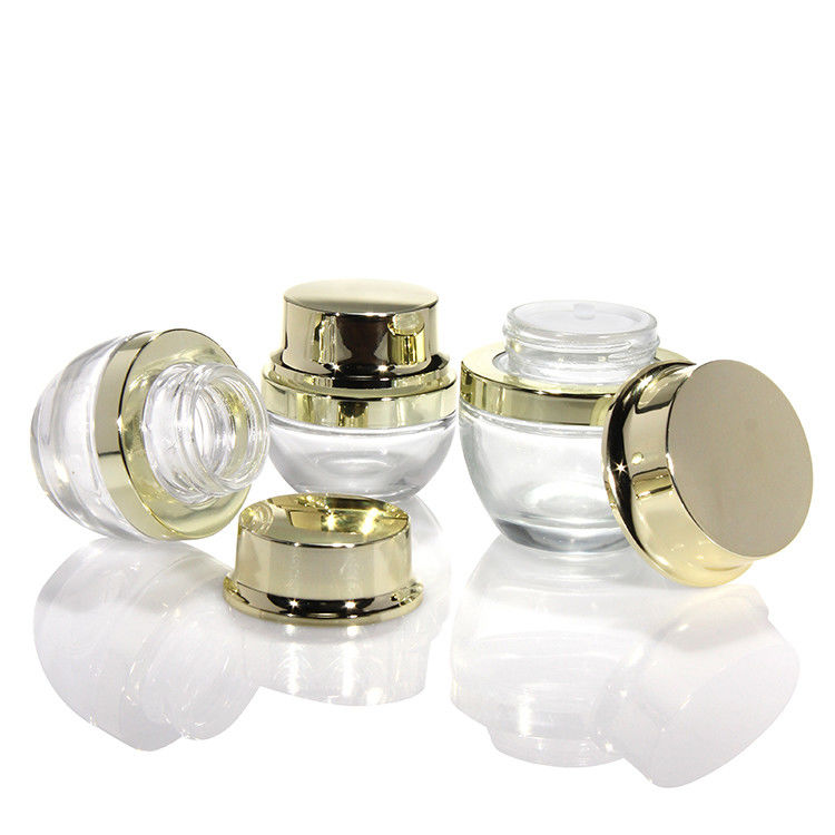 Vaso di vetro per crema all'ingrosso 5Ml 10Ml 15Ml 20Ml 30Ml 50Ml Cosmetici Vaso di vetro per crema per capelli con coperchio