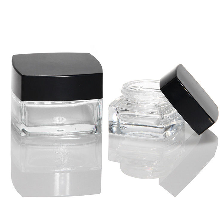 Bottiglia cosmetica vuota Imballaggio 30ml 50ml 100ml Vetro opaco Bottone crema per la cura della pelle con coperchio bianco nero