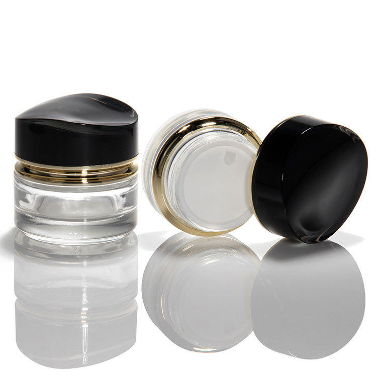 Vaso di crema di vetro di lusso 50g 30ml Vaso di crema di vetro per pelle vuota Vaso cosmetico con coperchio