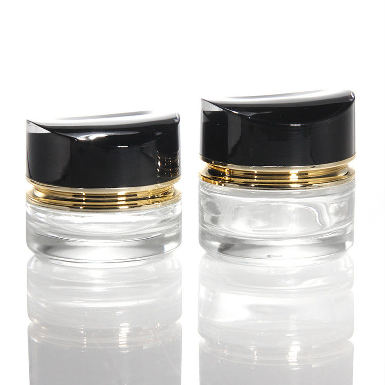 Vaso di crema di vetro di lusso 50g 30ml Vaso di crema di vetro per pelle vuota Vaso cosmetico con coperchio