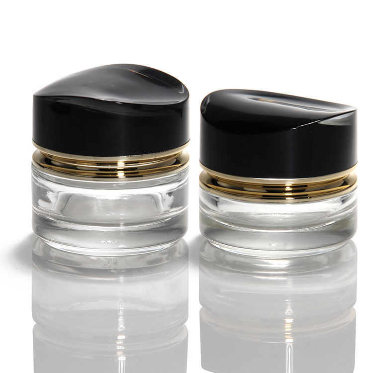 Vaso di crema di vetro di lusso 50g 30ml Vaso di crema di vetro per pelle vuota Vaso cosmetico con coperchio