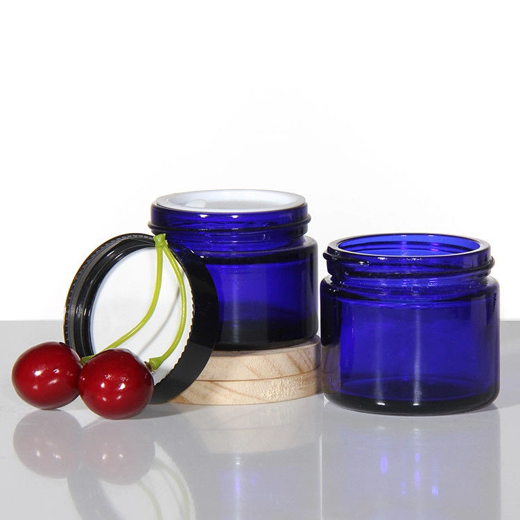 Vaso di vetro Crema Logo personalizzabile Vaso di crema Bottiglie cosmetiche Per idratante 50g 100g 200g