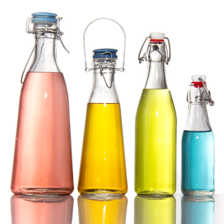Bottiglia di vetro vuota da 250 ml a 500 ml a 750 ml con tappo a svolta facile per bevande succo di birra vodka whisky
