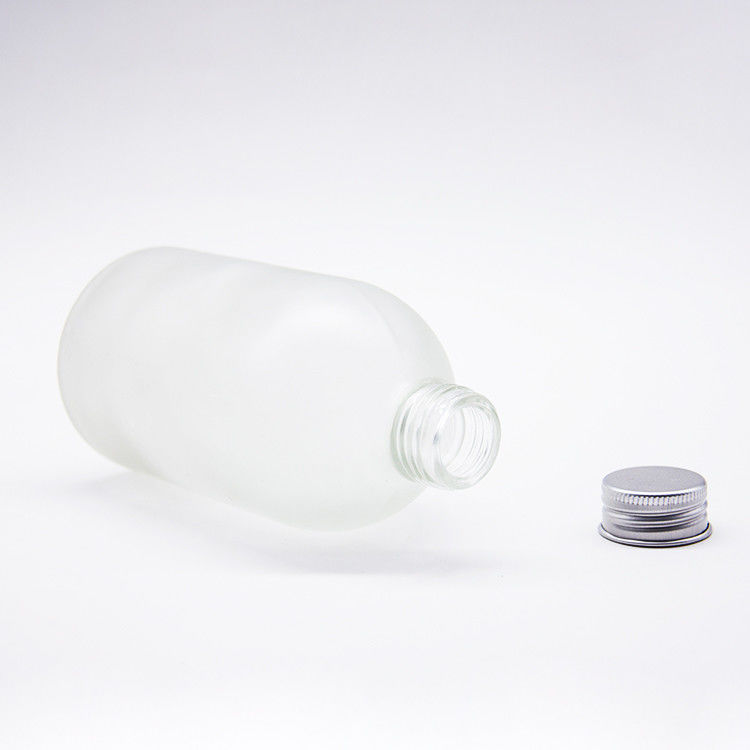 Personalizzazione Bottiglia di vetro in bottiglia 200ml Flat Glass Cold Brew Coffee Juice Bottles With Aluminum Cap