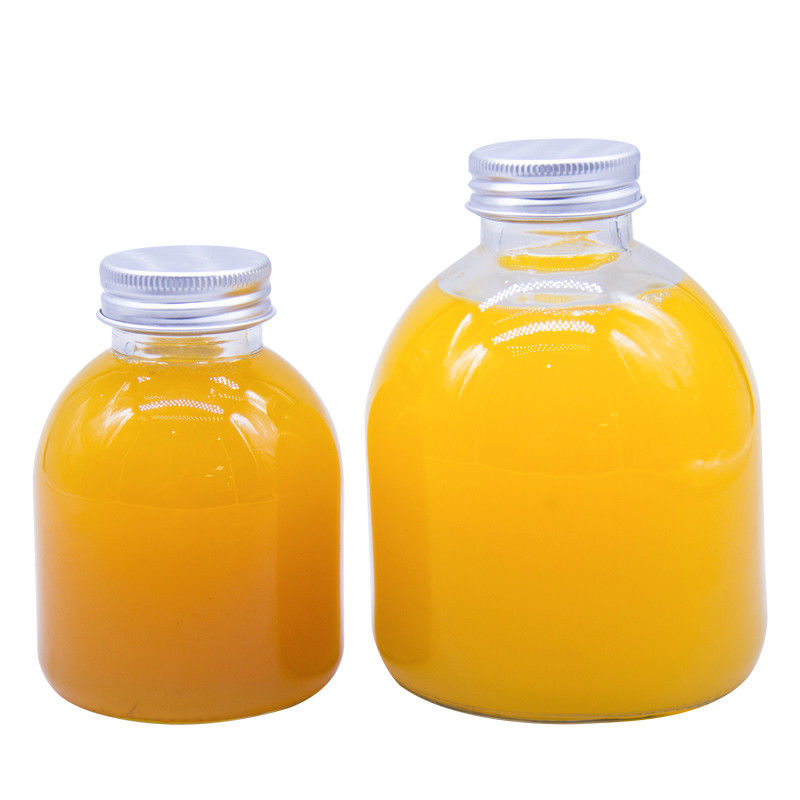 Personalizzazione Bottiglia di vetro in bottiglia 200ml Flat Glass Cold Brew Coffee Juice Bottles With Aluminum Cap