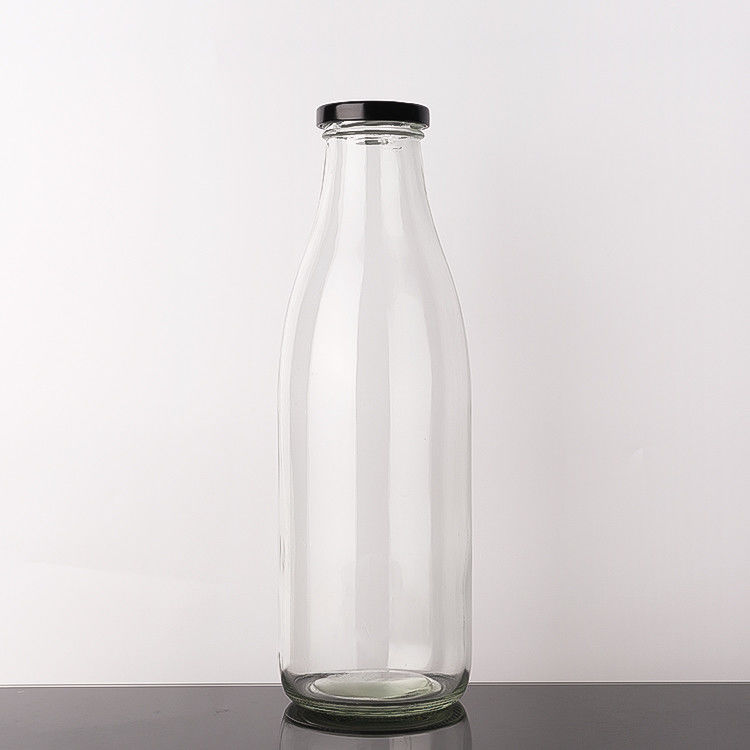 Campione gratuito 100Ml 200Ml 350Ml Pasterizzazione Tè da bere a freddo Latte bottiglie di vetro con coperchio metallico