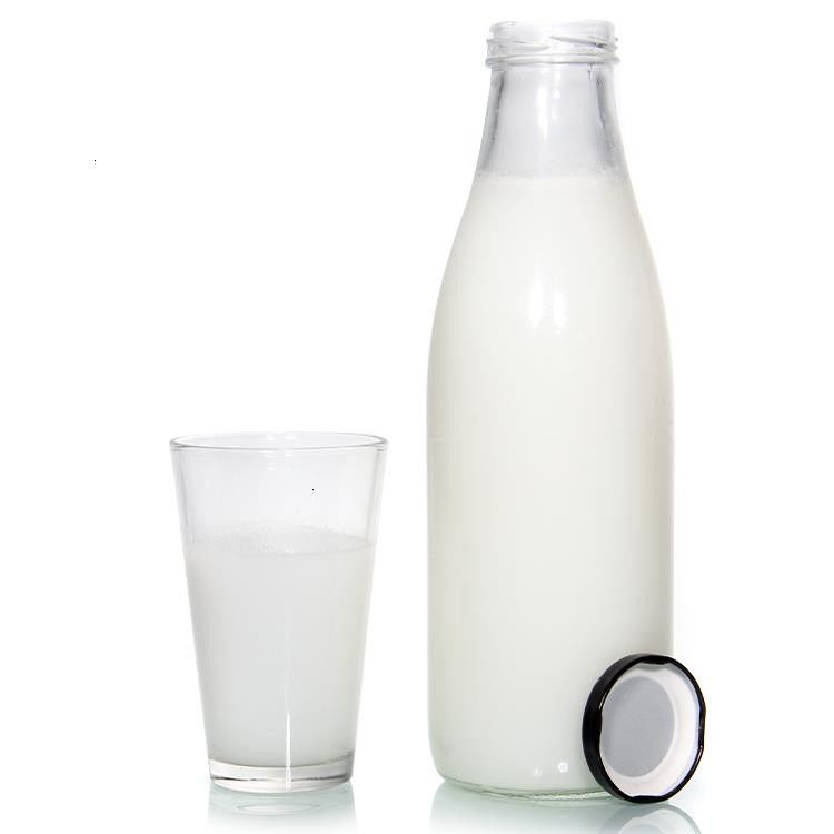 Bottiglie di latte fresco in vetro senza piombo per bevande gelate