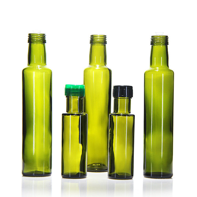 Bottiglie di vetro piatte di olio d'oliva da 500 ml a 750 ml con tappo a sughero o a vite