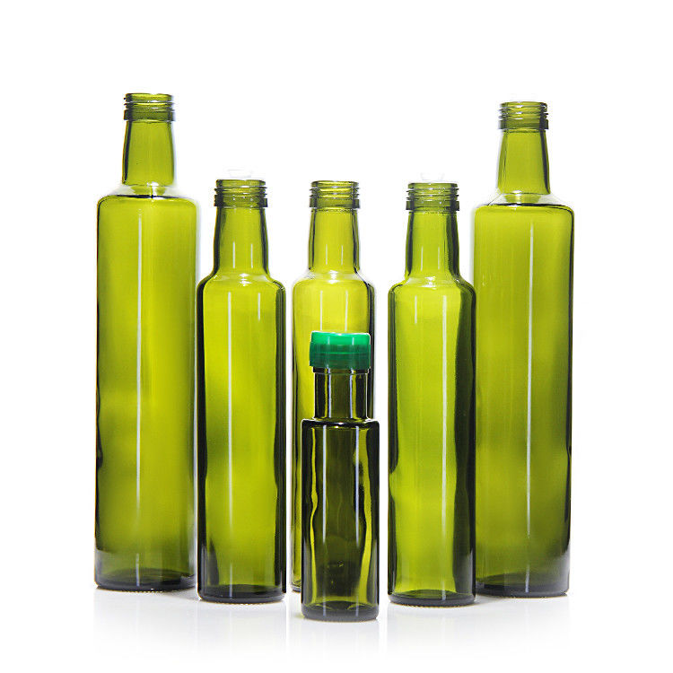 Grado alimentare 250 ml 500 ml 750 ml Bottiglie di olio d'oliva di vetro marasca chiare e rotonde con tappo