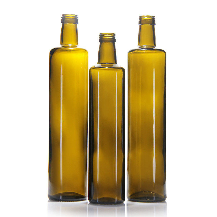 Grado alimentare 250 ml 500 ml 750 ml Bottiglie di olio d'oliva di vetro marasca chiare e rotonde con tappo