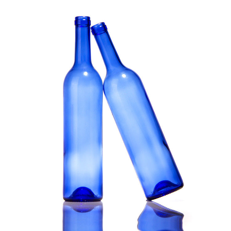 Bottiglia di vetro vuota Blu di Oliva Ambrato 750ml Birra Secco Vino Rosso Licore Con Copri