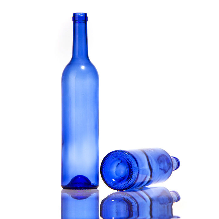 Bottiglia di vetro vuota Blu di Oliva Ambrato 750ml Birra Secco Vino Rosso Licore Con Copri