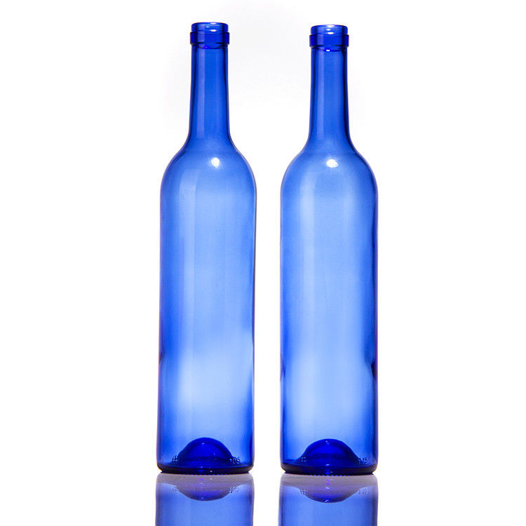 Bottiglia di vetro vuota Blu di Oliva Ambrato 750ml Birra Secco Vino Rosso Licore Con Copri