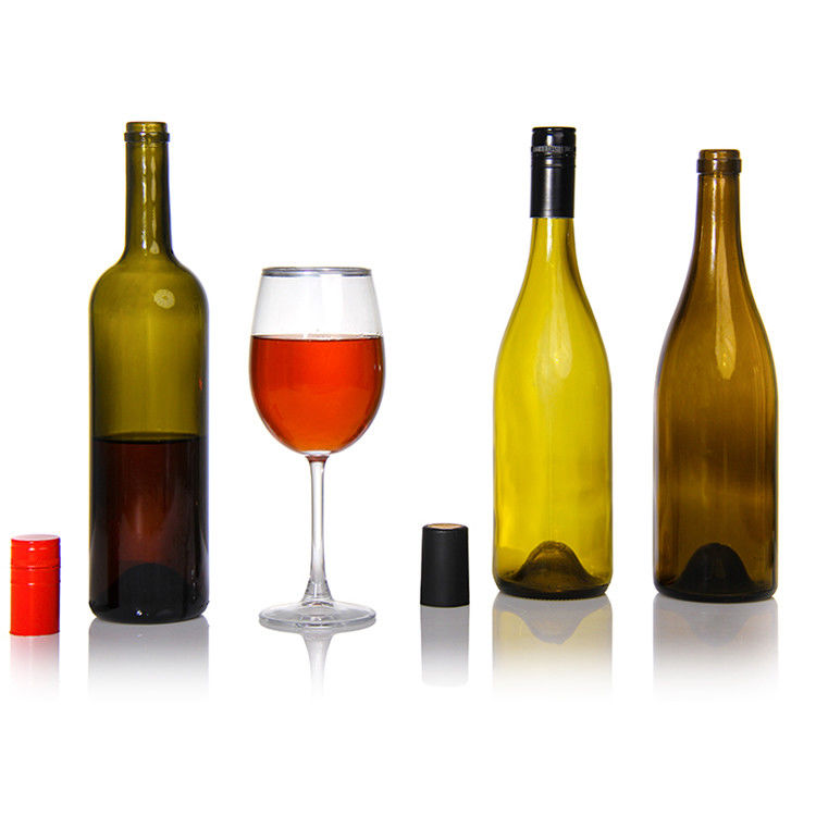 Etichetta personalizzata 500 ml 750 ml Frosted Clear Black Round Wine Wine Bottles For Wedding