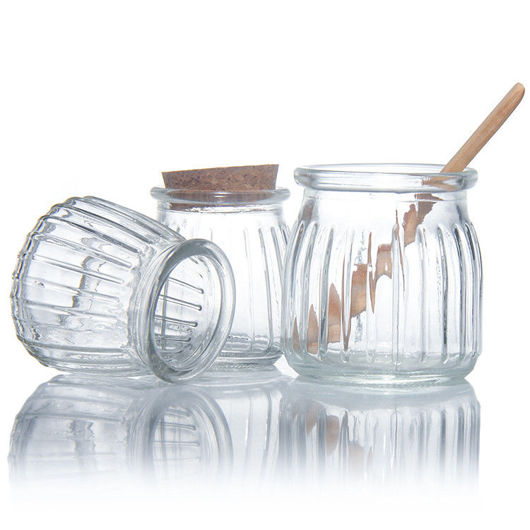 100 ml 200 ml mini rotondo vetro trasparente yogurt latte budino barattolo con tappo di legno