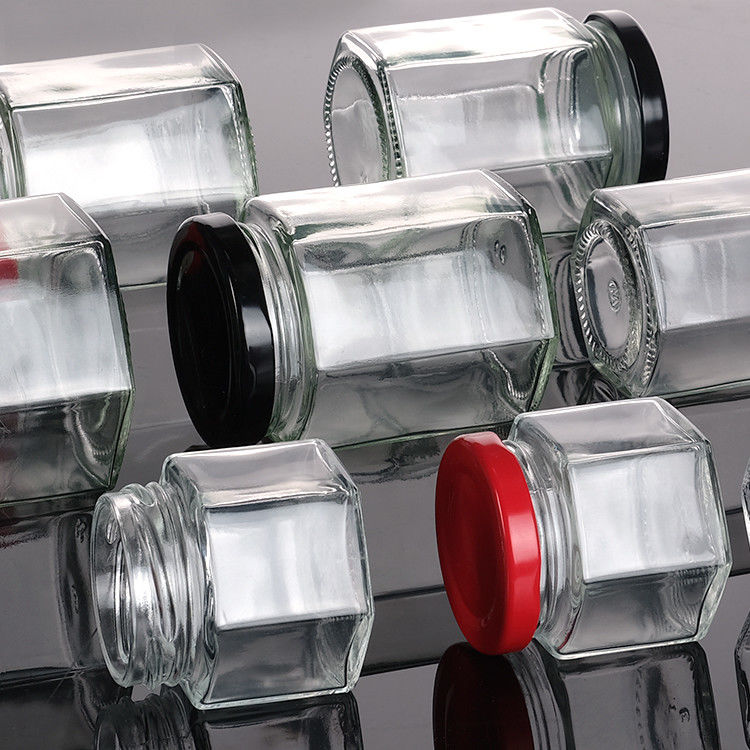 Bottiglia vuota di miele Mini Vaso Esagonale di miele 500ml 380ml 180ml 90ml 45ml con coperchio