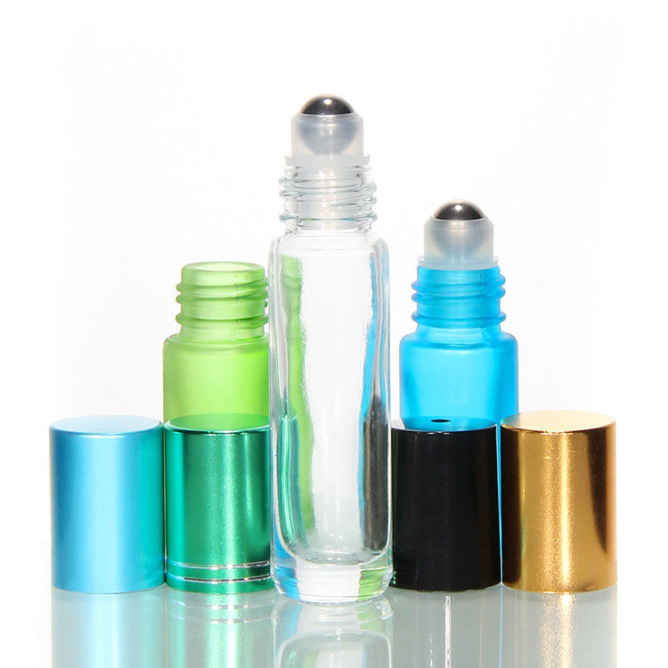 Nuove bottiglie di vetro a rulli di olio essenziale con palla d' acciaio 10 ml bottiglia a rulli di ambra con bottiglia di profumo