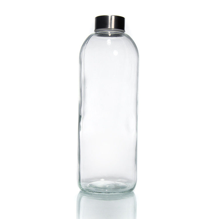 Bottiglia di acqua in vetro ad alto borosilicato per sport all' esterno da 35 ml a 500 ml con manica in silicone