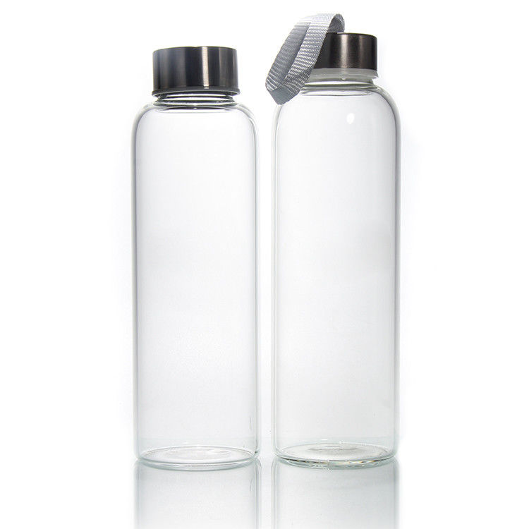 Nuovo design 350ml/500ml Bottiglia d'acqua in vetro ad alto borosilicato con coperchio in acciaio inossidabile