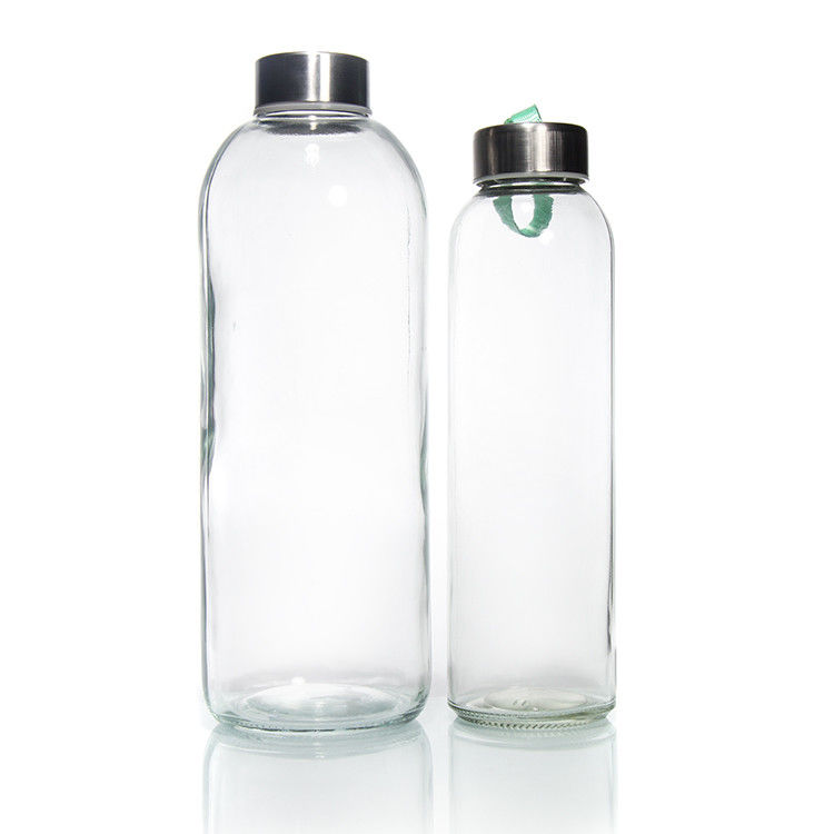 Nuovo design 350ml/500ml Bottiglia d'acqua in vetro ad alto borosilicato con coperchio in acciaio inossidabile