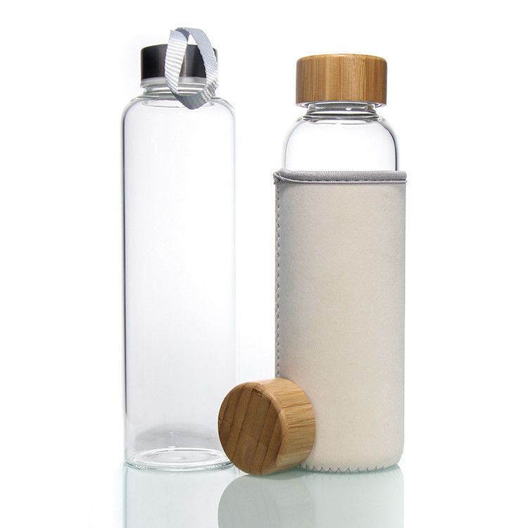 Logo personalizzato Bottiglie d'acqua di vetro ad alto borosilicato Tumbler BPA FREE Bottiglia d'acqua potabile