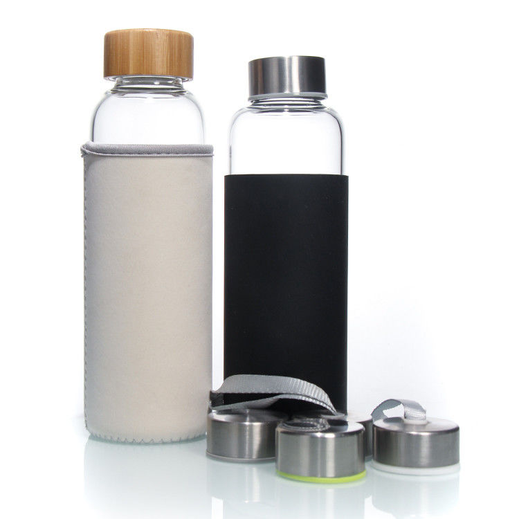 Logo personalizzato Bottiglie d'acqua di vetro ad alto borosilicato Tumbler BPA FREE Bottiglia d'acqua potabile